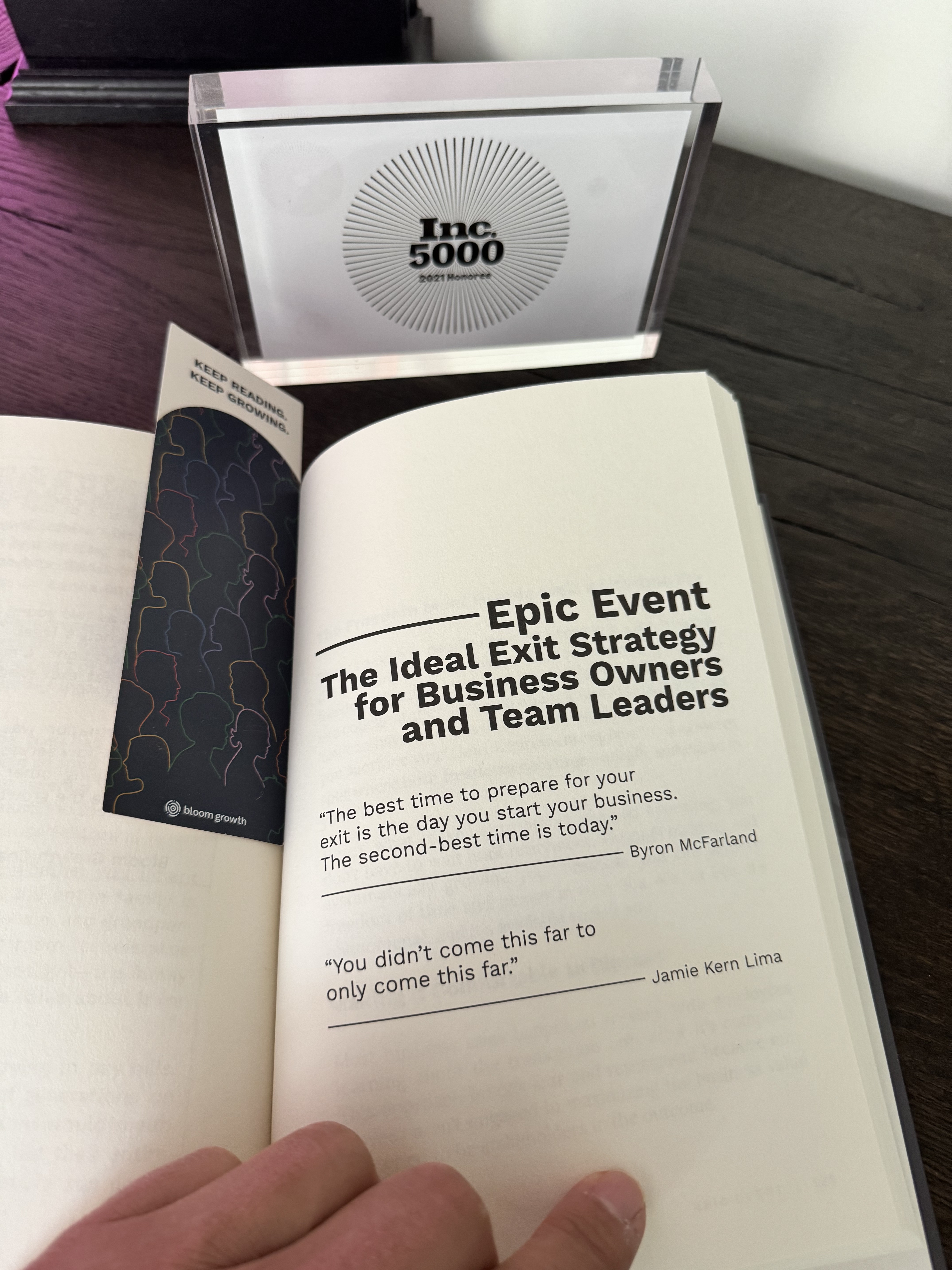 Flourish open to the Epic Event chapter with Rich's Inc. 5000 award